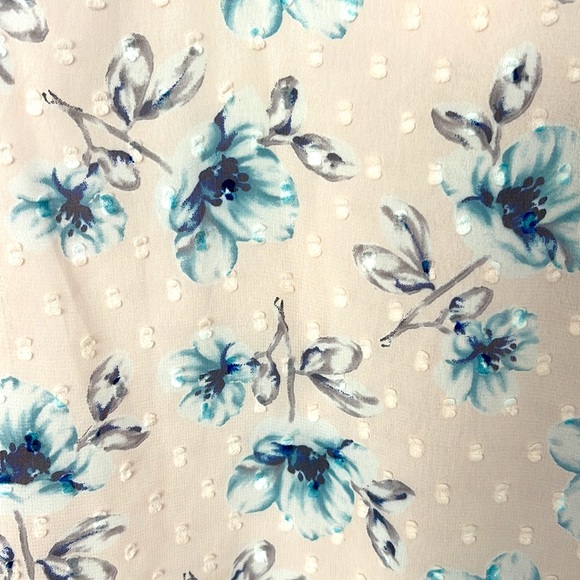 Anthropologie🌸Moon River Eyelet Peplum Light pink/Blue Floral Cold Shoulder -S - Picture 3 of 10